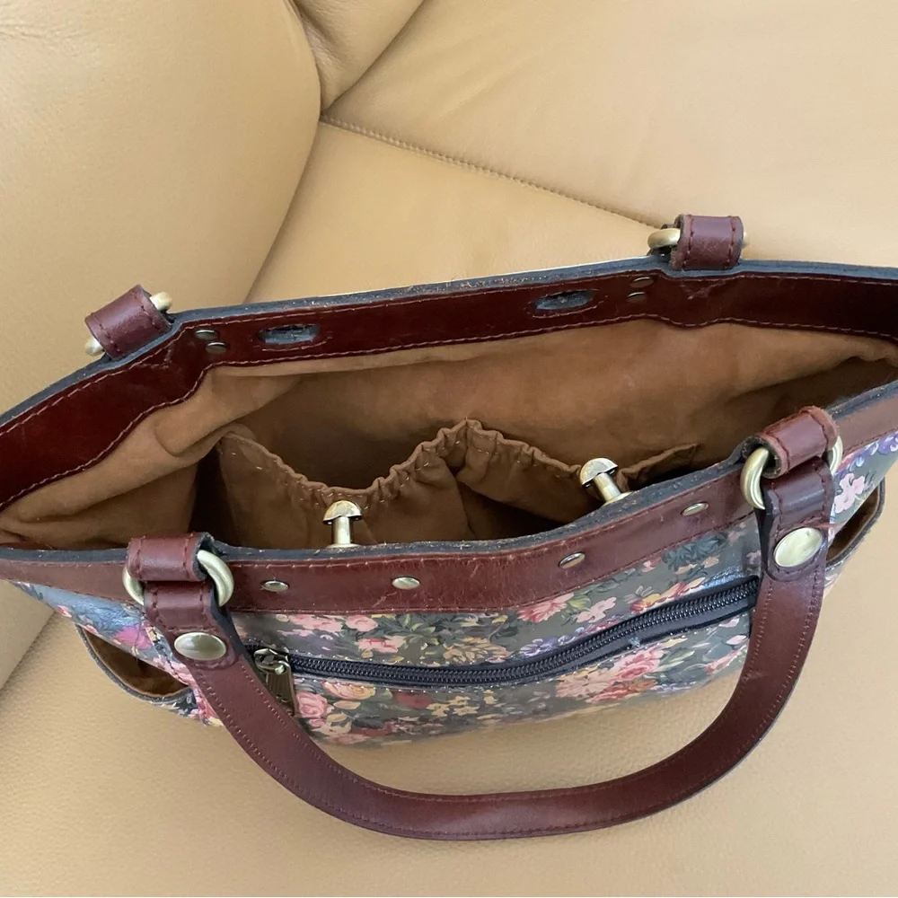 Patricia Nash Floral Leather Shoulder Bag Purse - Picture 3 of 6